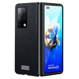For Samsung Galaxy Z Fold4 5G Handmade Leather Shockproof Tpu Case - Brown - Front View