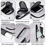 Men Oxford Cloth Chest Bag Casual Crossbody Shoulder Backpack - Light Grey - Extra Image
