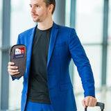 Multi Function Travel Storage Bag For Passports - Dark Blue - Low Angle