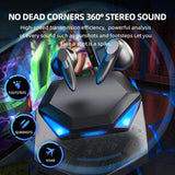True Stereo Touch Gaming Bluetooth Earphones - G20 Tws 5.2 - White - Rear View