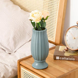 Soft Dried Flower Vase Arrangement for Living Room Decor - Light Green - Rear View