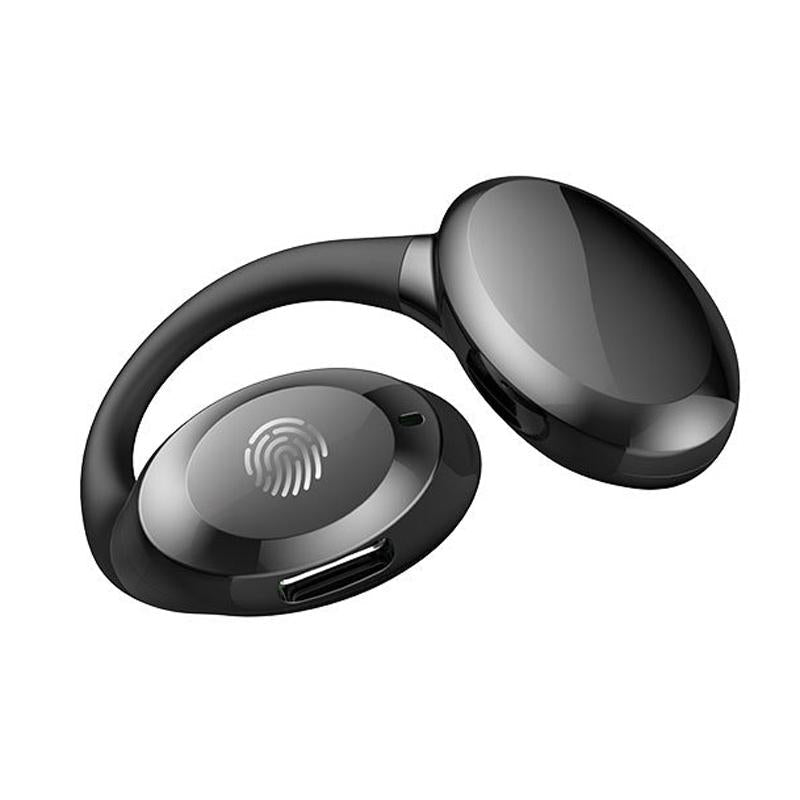Waterproof Touch Control Wireless Earphones with Ear-hook for Sports - White
