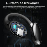 Waterproof Touch Control Wireless Earphones with Ear-hook for Sports - White