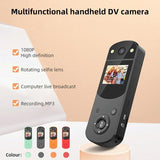 1080P Hd Multi-Function Digital Video Camera - Sports Dv Live Streaming Computer Recording - Black - Top-Down View