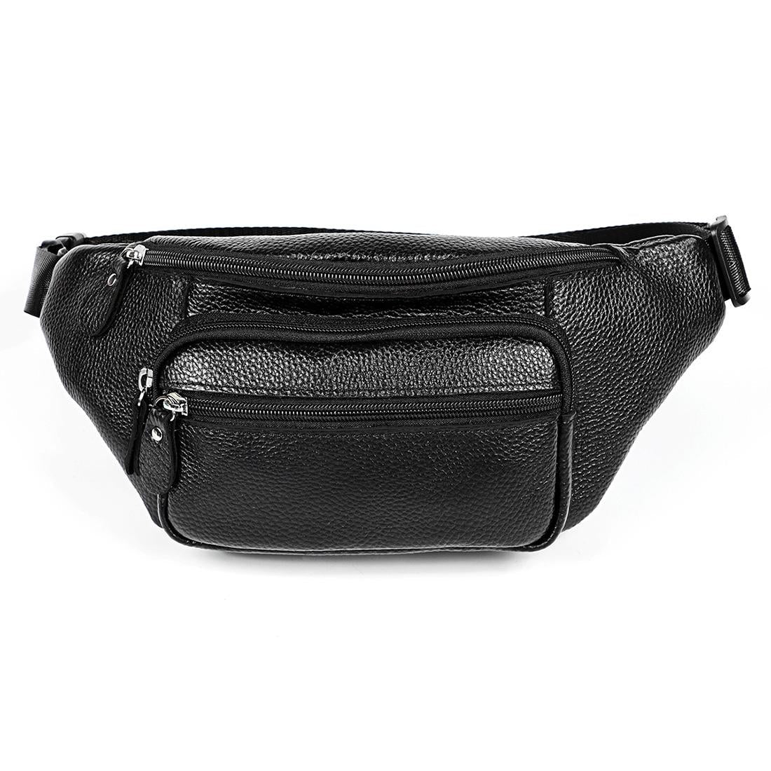 Outdoor Leather Shoulder Bag For Sports & Phone - Brown