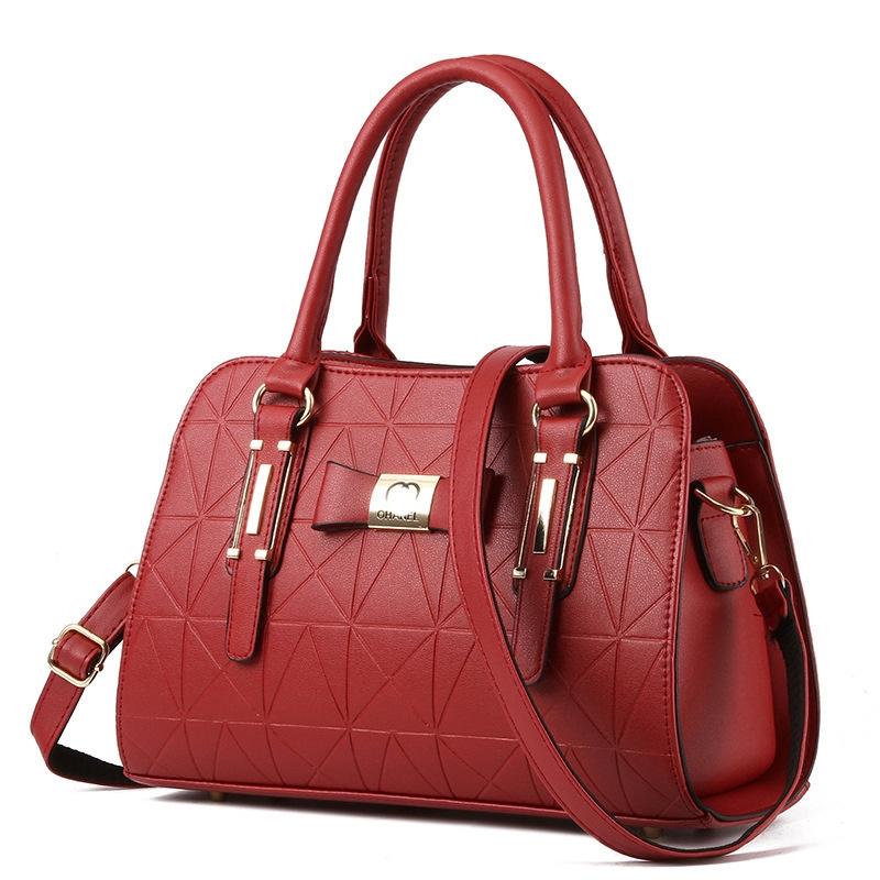 Embossed Bowknot Shoulder Bag For Women - Black