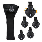 3-in-1 Golf Club Head Cover - No.1 No.3 No.5 - Protective - Red - Rear View