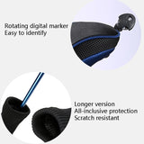 3-in-1 Golf Club Head Cover - No.1 No.3 No.5 - Protective - Red - Extra Image