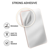 Silicone Adhesive Card Case For Mobile Phones - Gray - Top-Down View