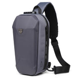 Waterproof Men Chest Bag Usb Charging Port Anti Theft Oxford Cloth Messenger Bag - Dark Grey