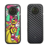 Protective Film Stickers for Dji Insta360 X3 Panoramic Camera - Polar Bear + Carbon Pattern Red