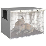 Outdoor Pet Cage Cover - Oxford Cloth Dustproof Rainproof Sunscreen - 63.5x48x50cm - Beige - Front View