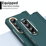 For Samsung Galaxy Z Fold4 5G Samsung Fold 4 Hinge Flip Case - Two Tone Contact Lens - Yellow