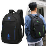 Large Capacity Nylon Backpack For Students - Black - Side View