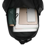 Large Capacity Nylon Backpack For Students - Black - Rear View