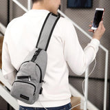 Versatile Men Crossbody Bag For Sports And Everyday Use - Grey - Side View