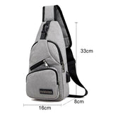Versatile Men Crossbody Bag For Sports And Everyday Use - Grey - Rear View