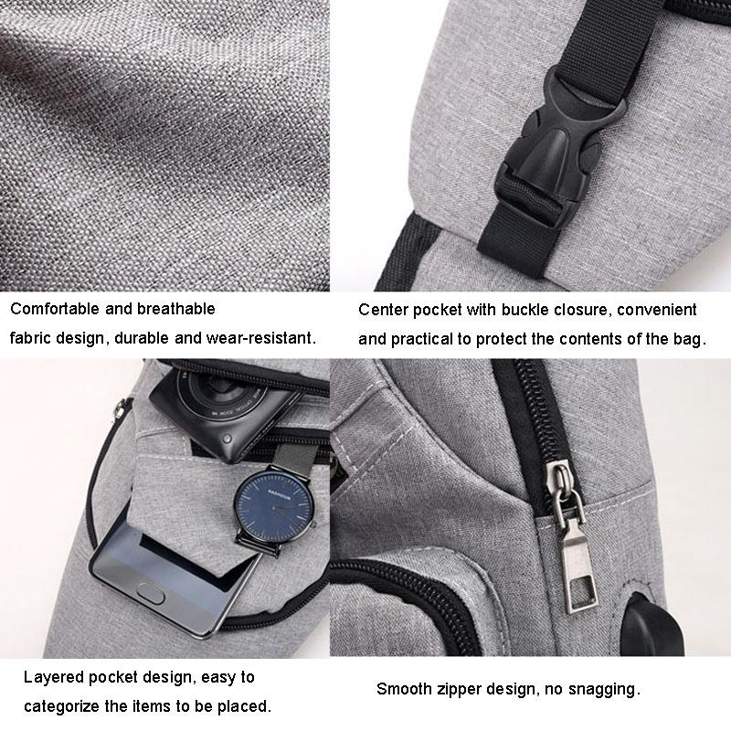 Versatile Men Crossbody Bag For Sports And Everyday Use - Grey