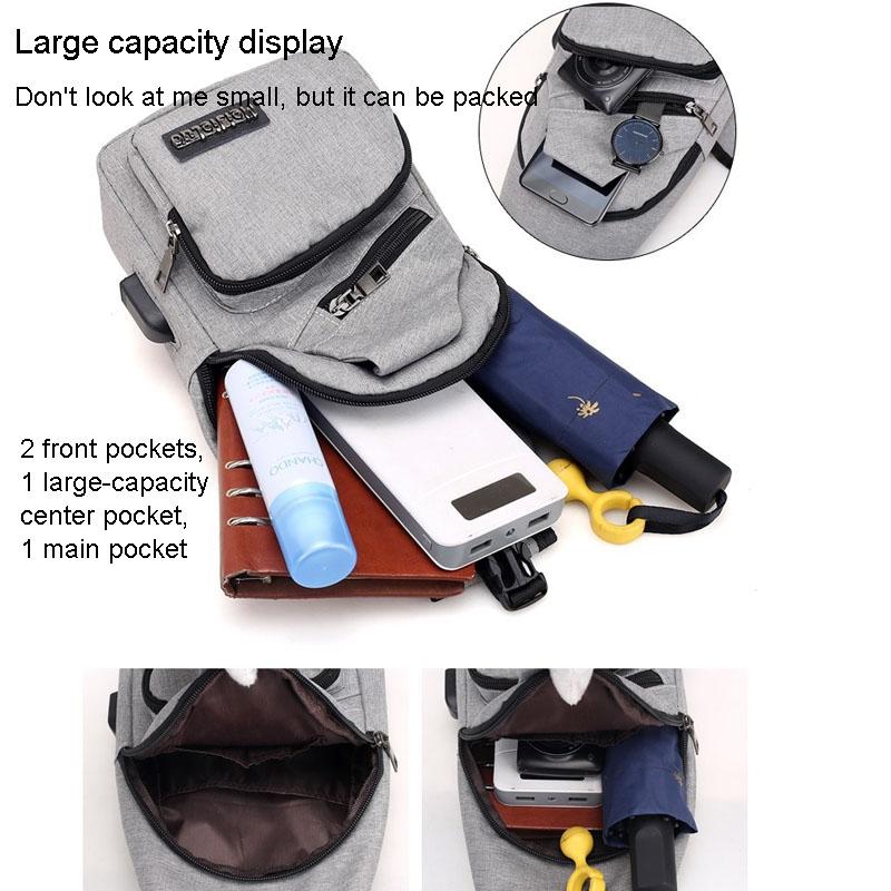 Versatile Men Crossbody Bag For Sports And Everyday Use - Grey