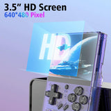 64G Handheld Game Console With 10 000+ Games - 3.5 Inch Transparent Black - Transparent Orange - Close-Up Angle