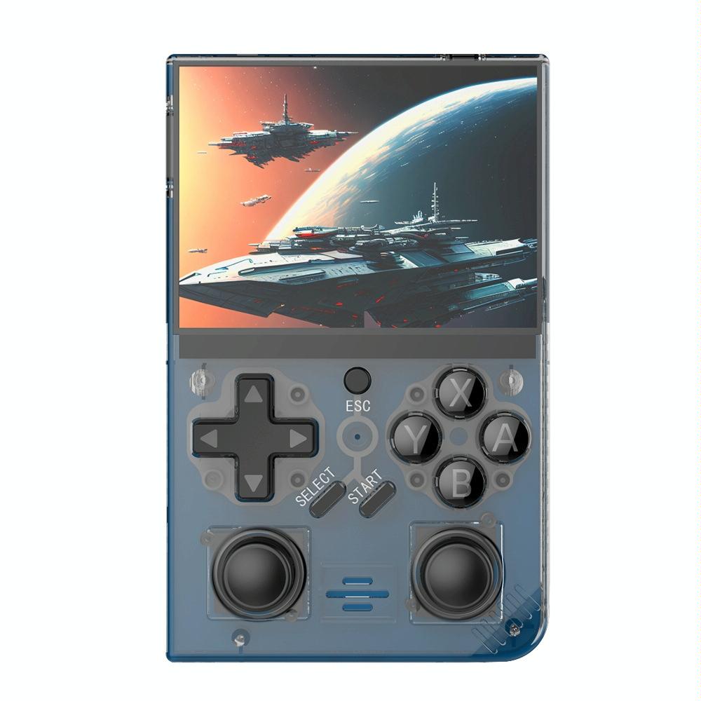 64G Handheld Game Console With 10 000+ Games - 3.5 Inch Transparent Black - Transparent Orange