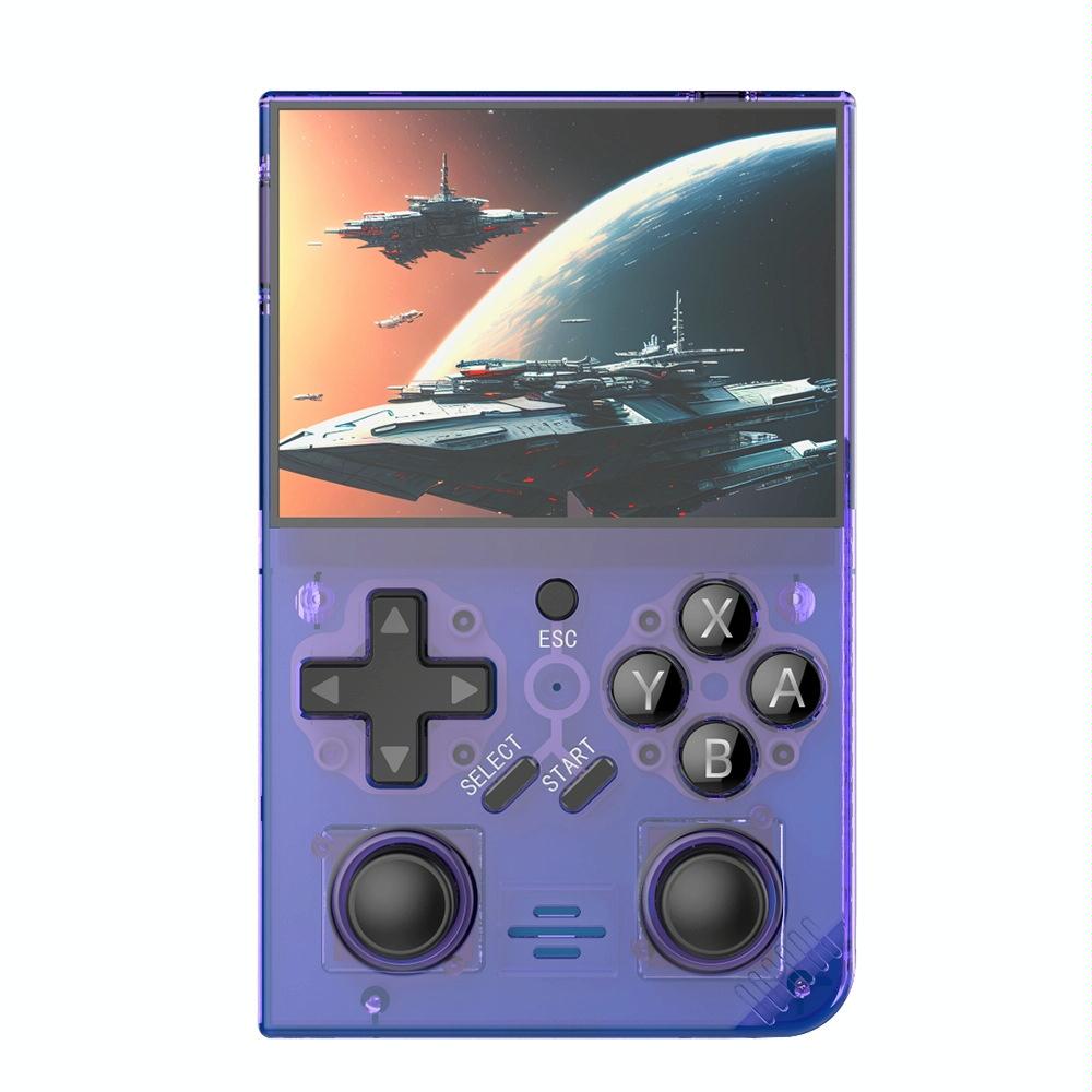 64G Handheld Game Console With 10 000+ Games - 3.5 Inch Transparent Black - Transparent Orange