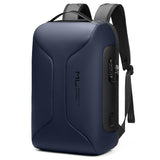 Large Capacity Waterproof Laptop Backpack with Usb Port for Business Travel - Black - Front View