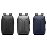 Large Capacity Waterproof Laptop Backpack with Usb Port for Business Travel - Black - Side View