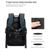 Large Capacity Waterproof Laptop Backpack with Usb Port for Business Travel - Black - Extra Image