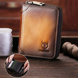 Rfid Anti Theft Cowhide Card Holder Wallet Coffee - Extra Image