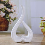 Creative Heart-shaped Ceramic Flower Vase for Home Office or Wedding Decor - Red - Extra Image