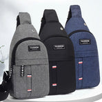 Canvas Crossbody Chest Bag For Men - Dark Blue