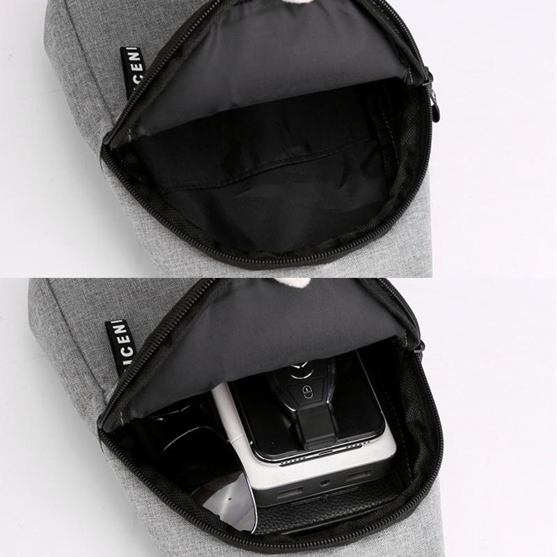 Canvas Crossbody Chest Bag For Men - Dark Blue