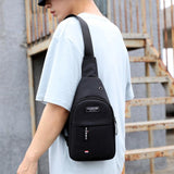 Canvas Crossbody Chest Bag For Men - Dark Blue