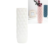 Creative Plastic Vase for Home Decoration - Flower Arrangement Container - Milk White - Side View