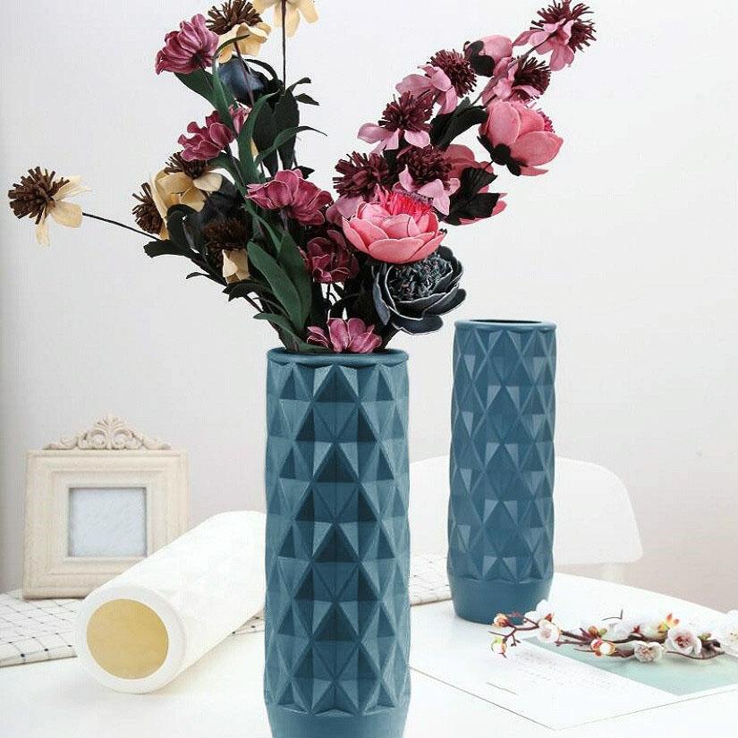 Creative Plastic Vase for Home Decoration - Flower Arrangement Container - Milk White