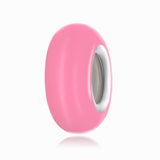 925 Sterling Silver Silicone Beads For Diy Bracelets & Necklaces - Cyan - Low Angle