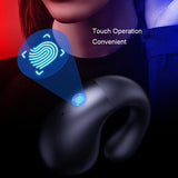 Wireless Bluetooth Earphone with Charging Case - Clip-on - Black Red