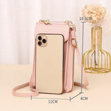 Women Touch Screen Shoulder Bag For Mobile Phones - Deep Pink