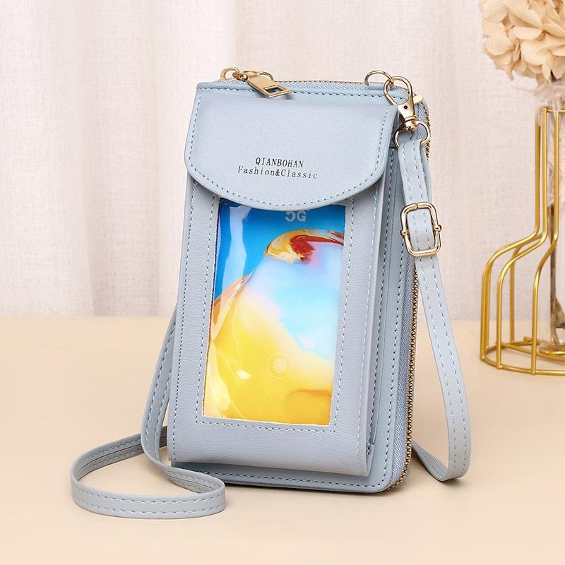 Women Touch Screen Shoulder Bag For Mobile Phones - Deep Pink