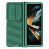 For Samsung Galaxy Z Fold4 5G Mirror Pro Camshield Case Set - Green - Front View