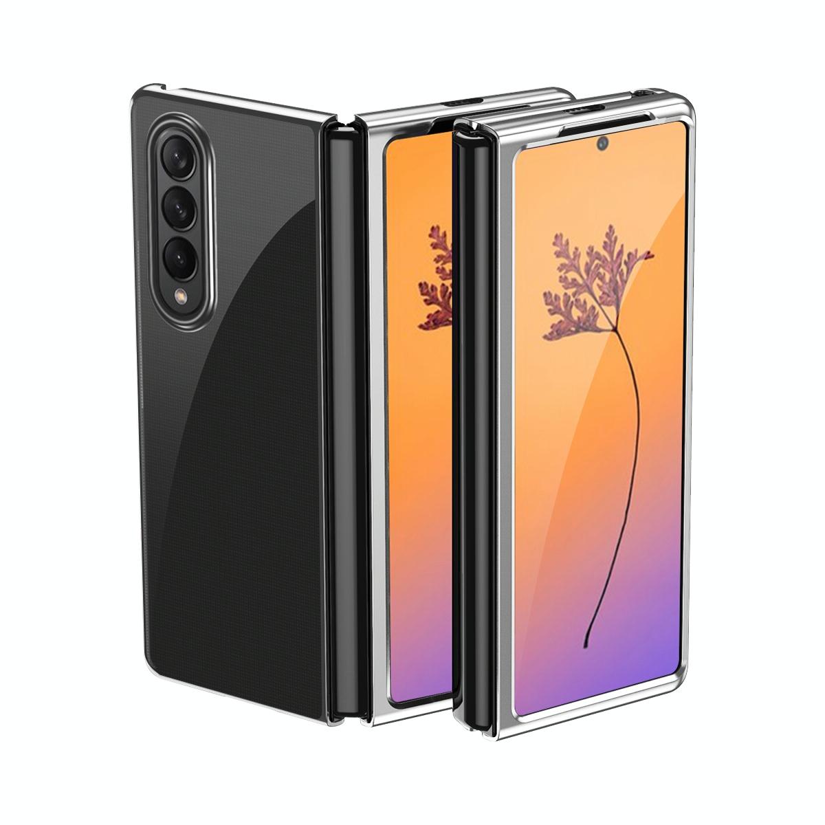 For Samsung Galaxy Z Fold4 5G Shockproof Clear Phone Case - Black