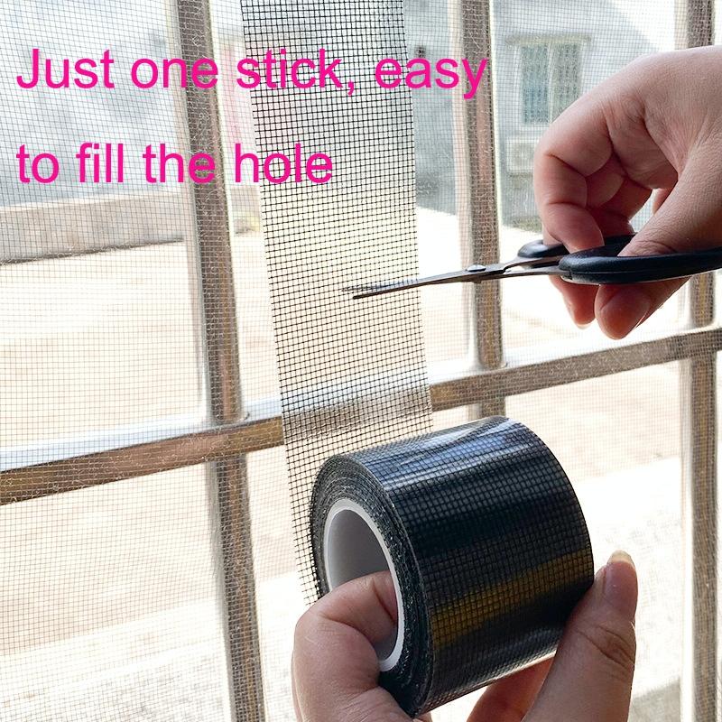 Anti-mosquito Door Curtain Net for Window Repair - Black