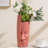 Thickened Drop-proof Vase with Dried Flower Ornaments - Light Green - Front View
