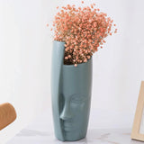 Thickened Drop-proof Vase with Dried Flower Ornaments - Light Green - Low Angle