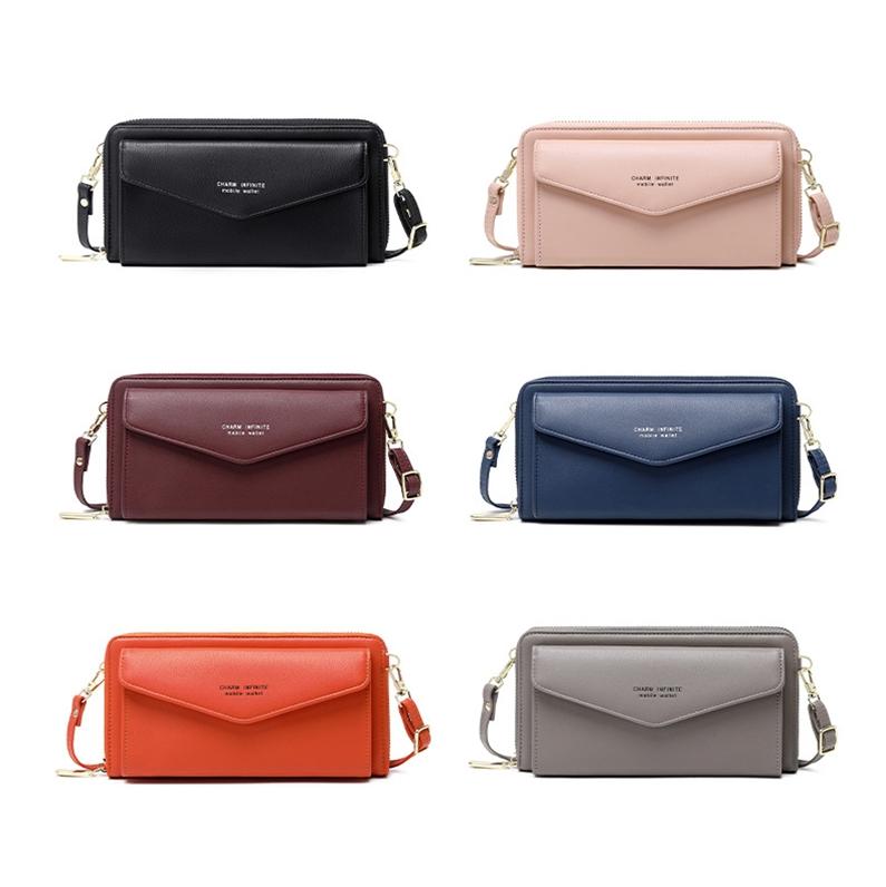 Anti Theft Rfid Cross Body Phone Bag With Touch Screen - Red Wine