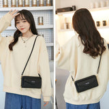 Anti Theft Rfid Cross Body Phone Bag With Touch Screen - Red Wine
