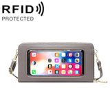 Anti Theft Rfid Cross Body Phone Bag With Touch Screen - Red Wine