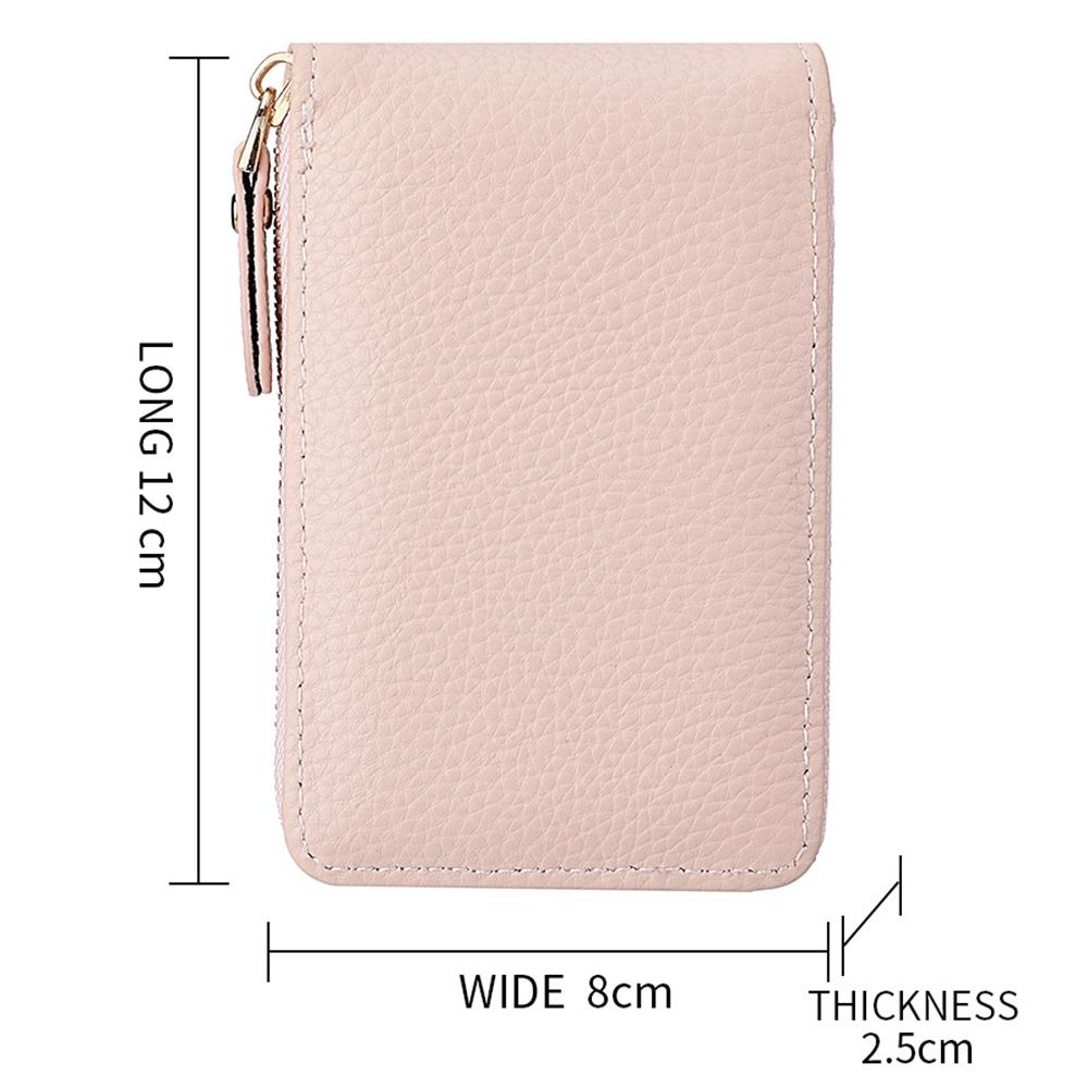 Multi Slot Short Card Holder With Zipper Coin Purse Pu Leather - Purple