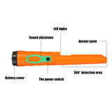 Outdoor Handheld Metal Detector for Treasure Hunting - Orange Green - Top-Down View